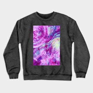 Pink and Magenta Liquid Splash Neon Swirl Abstract Artwork Crewneck Sweatshirt